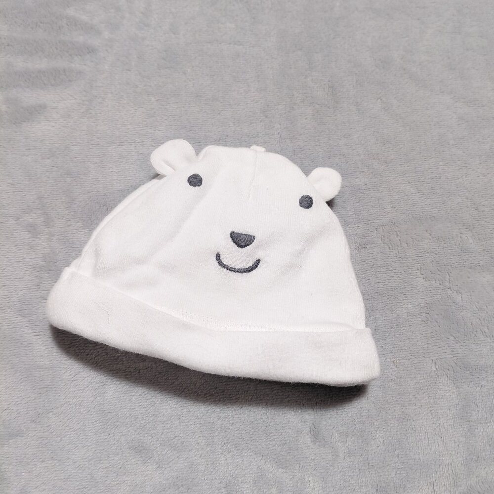 Carter's NB White Polar Bear Infant Beanie Hat One Size